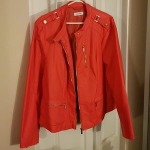 Calvin Klein Coral Light Moto Jacket 3x